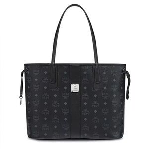 MCM Liz Medium Reversible Shopper Tote Black